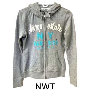  Aeropostale NEW Womens Gray Full Zip- Up  Hooded Jacket Size XS